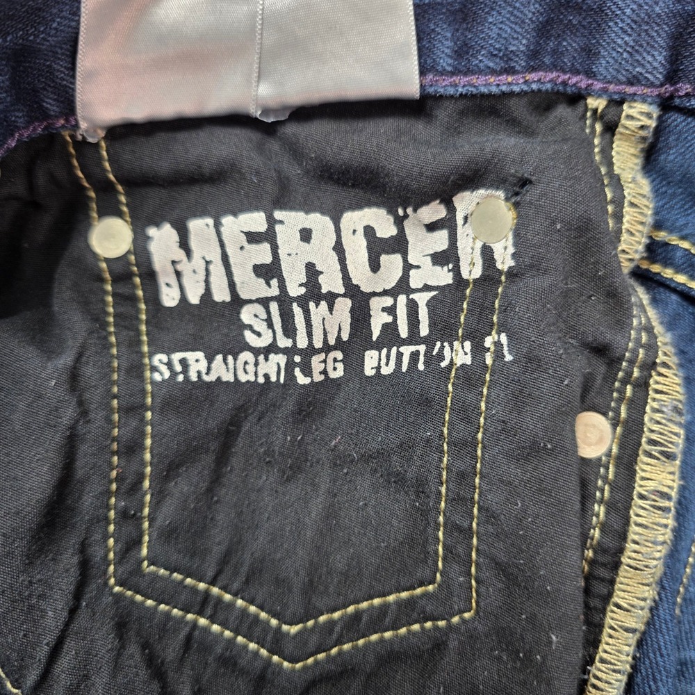 Polo Ralph Lauren Mercer Slim Fit Jeans Mens 36x32 Blue Straight Leg Flag Patch - Picture 4 of 11